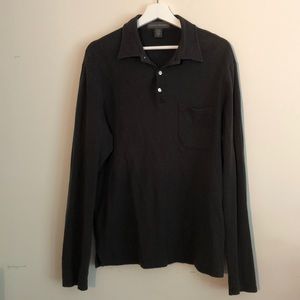 Banana Republic long sleeve polo black, size M
